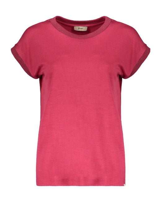 Herno Pink Wool T-Shirt, Daily Comfort Guaranteed