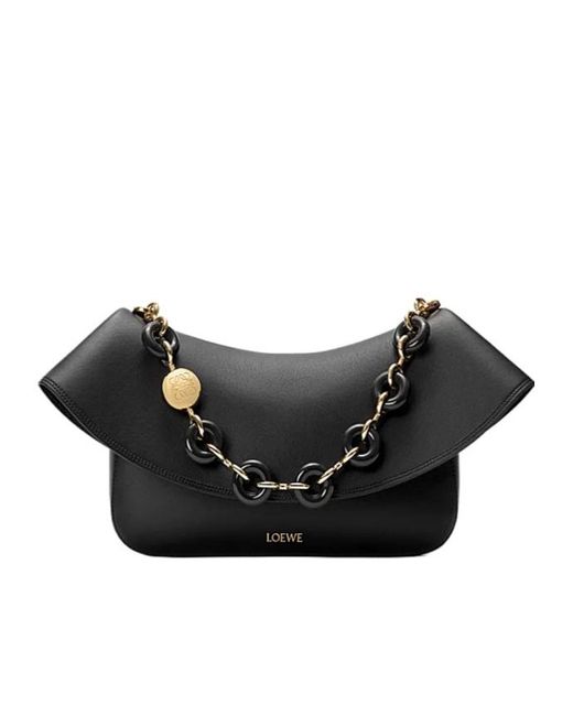 Loewe Black Medium Leather Ola Shoulder Bag