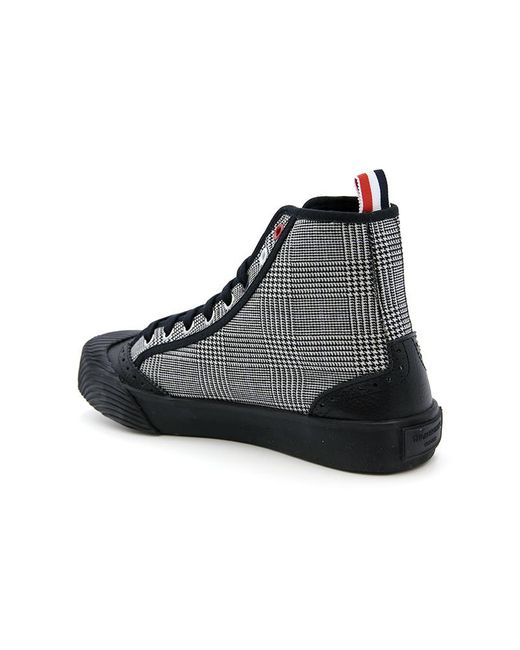 Thom Browne Black Check Round Head Casual Sneakers