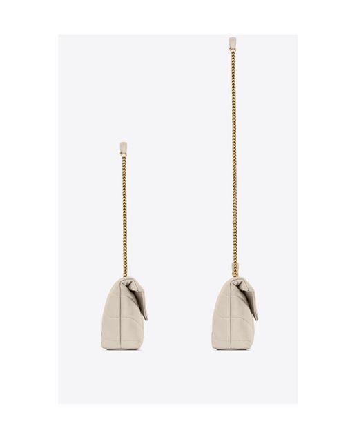 Saint Laurent White Toy Quilted Puffer Shoulder Bag