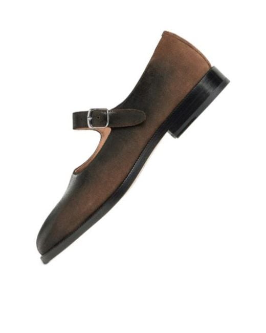 Maison Margiela Brown Split-Toe Block Heel Tabi Mary Jane Shoes