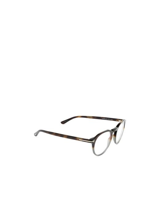 Tom Ford Metallic Eyewear Round Frame Glasses