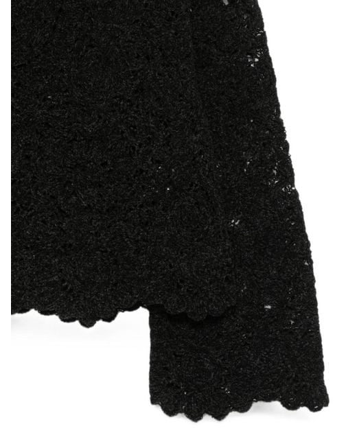 Semicouture Black Crocheted Pullover