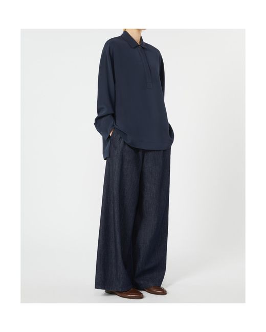 Max Mara Blue 'S Button Detailed Straight Leg Jeans