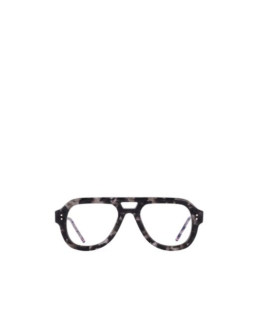 Thom Browne White Eyewear Pilot Frame Glasses for men