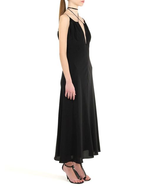 Totême Black Thin Shoulder Strap Dress