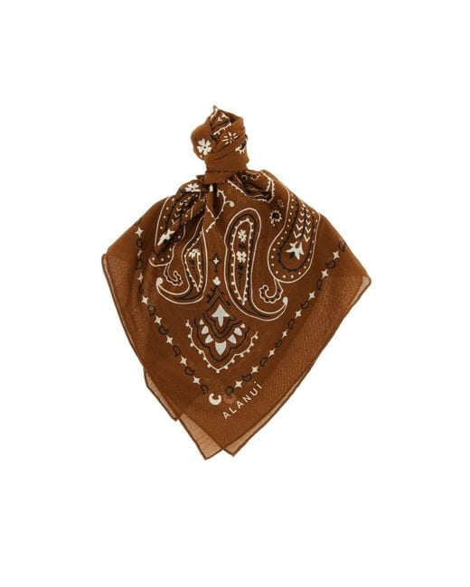 Alanui Brown Paisley Bandana Scarf