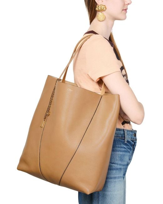 Chloé Natural Chloé Spin Large Tote Bag