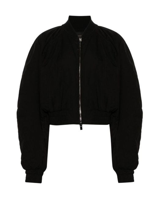 ANDAMANE Black Sierra Zip-Up Cropped Bomber Jacket
