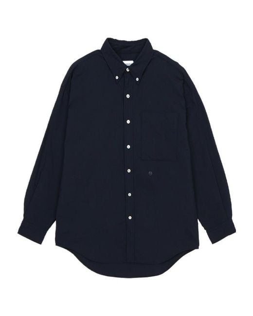Nanamica Blue Lapel Long Sleeve Shirt