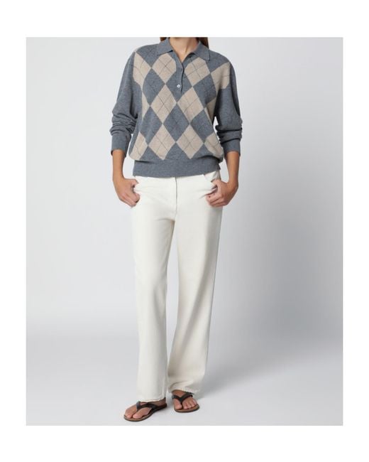 Rohe Blue Long-Sleeved Polo Shirt