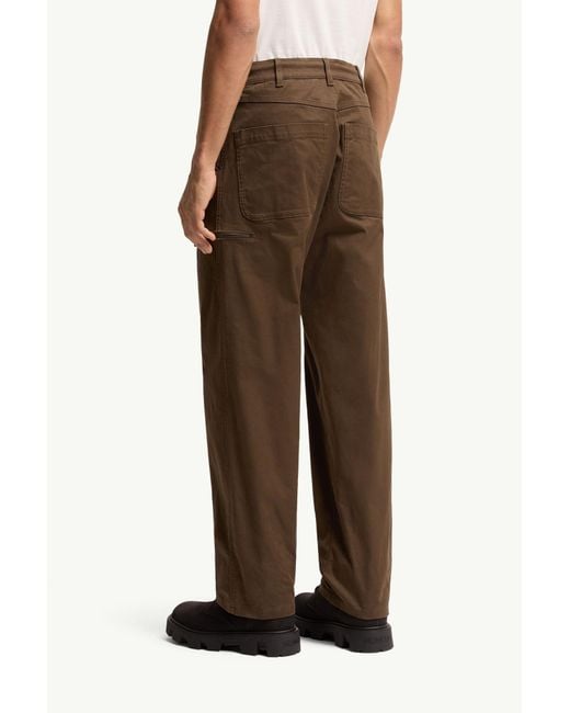 Moncler Brown Stretch Gabardine Pants for men