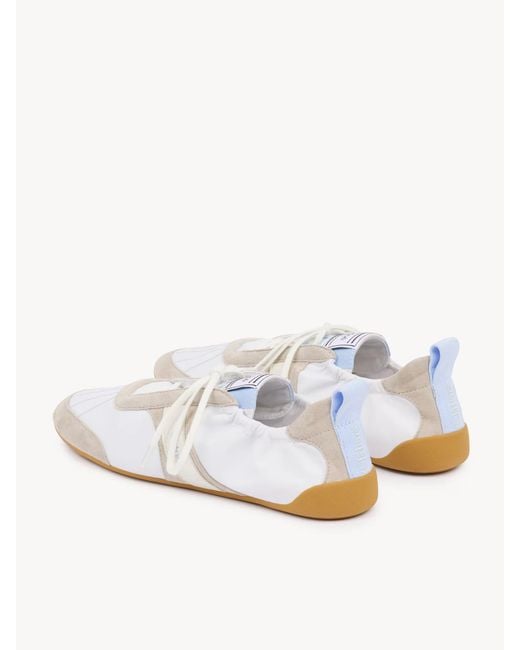 Chloé White Chloé Kick Lace-Up Sneakers