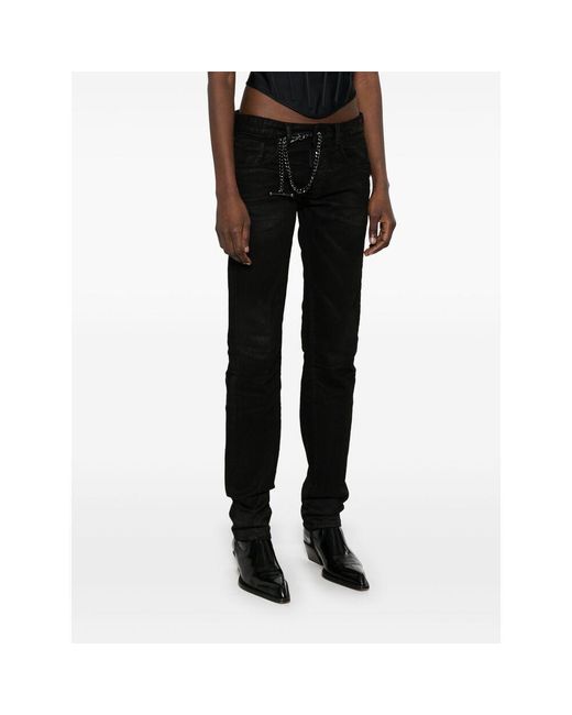 DSquared² Black Chain Detailed Slim Fit Jeans