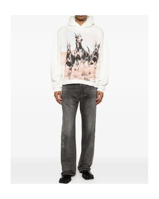 Represent White Long-Sleeved Hoodie for men