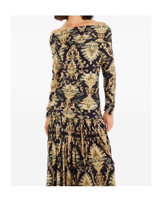 Farm Rio Multicolor Arabesque Off-Shoulder Maxi Dress