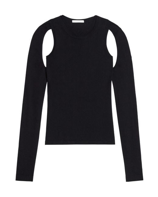 Helmut Lang Black Cut Out Knitted Jumper