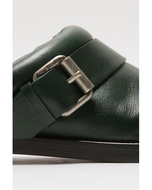 Acne Green Leather Mules