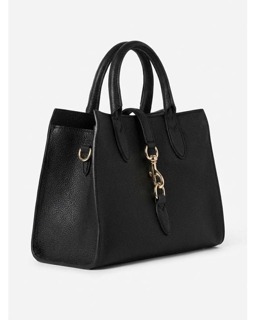 Gucci Black Medium Tote Bag With Hook Closure