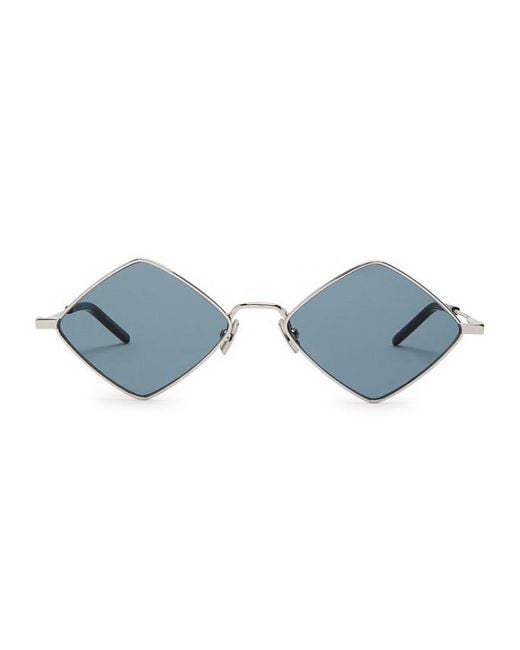 Saint Laurent White Lisa Hexagon-Frame Sunglasses