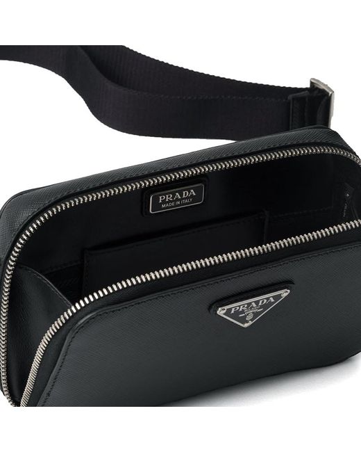 Prada Black Brique Saffiano Leather Bag for men