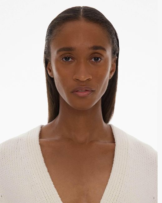 Helmut Lang White V-Neck Button-Up Cardigan
