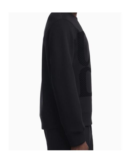 Emporio Armani Black Crew-Neck Sweatshirt for men