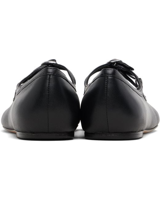 Marc Jacobs Black Round Toe Buckled Ballerines