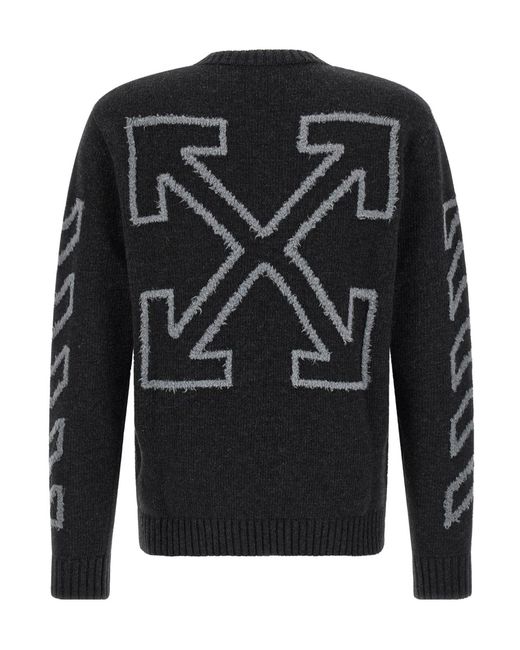 Off-White c/o Virgil Abloh Black Diag Arrow Fuzzy Sweater for men