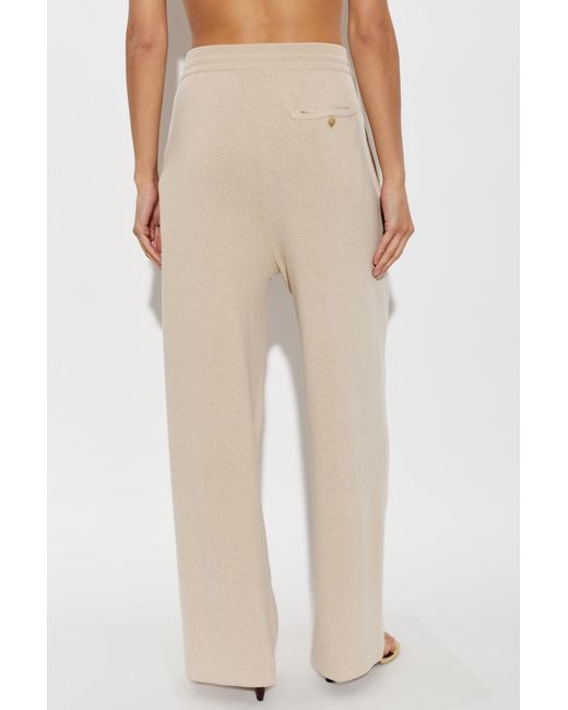 Lanvin Natural Straight-Leg Knit Pants