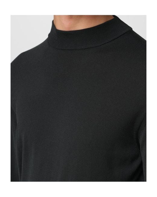 Zanone Black Long-Sleeves Crew-Neck Sweater for men