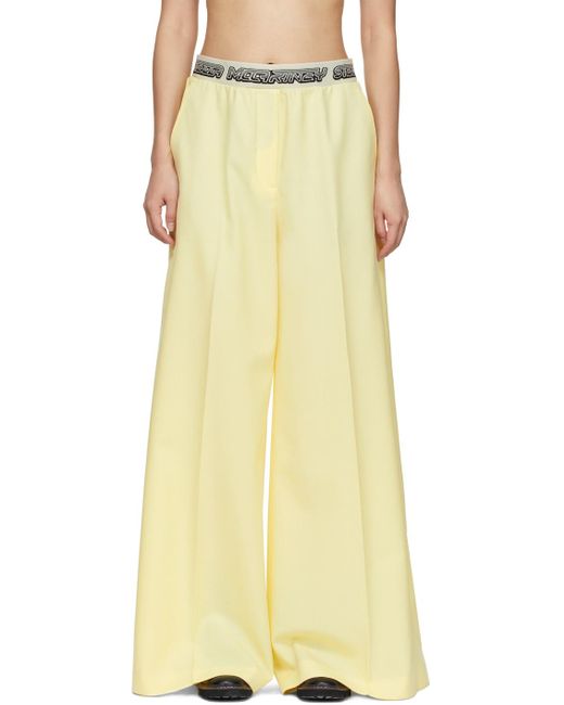 Stella McCartney Natural Logo Tape Wide-Leg Trousers