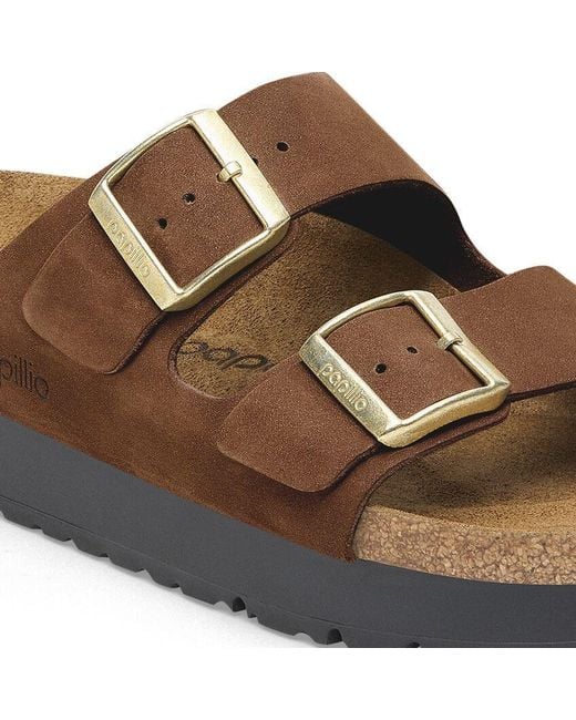 Birkenstock Brown Arizona Pap Flex Platform Sandals
