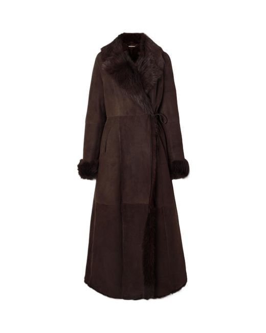 Nour Hammour Brown Joni Shearling Coat