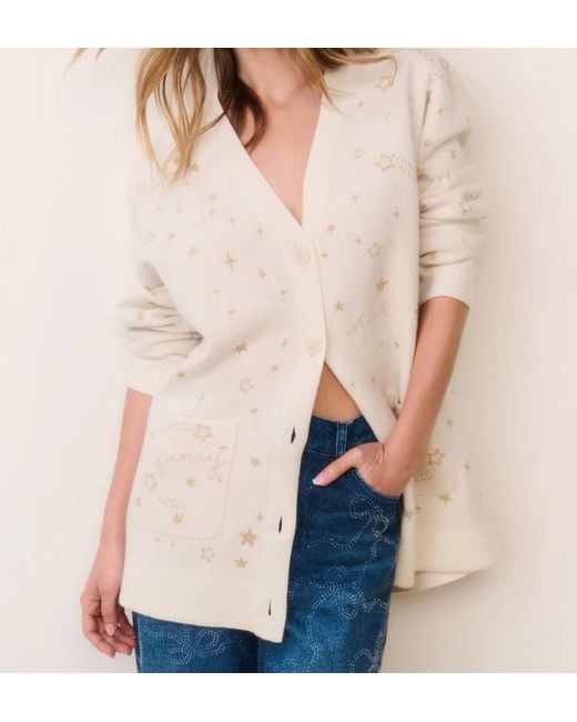 LoveShackFancy Natural Mar Star-Pattern Cardigan