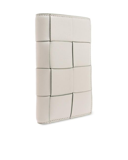 Bottega Veneta White Medium Cassette Bi-Fold Zip Wallet