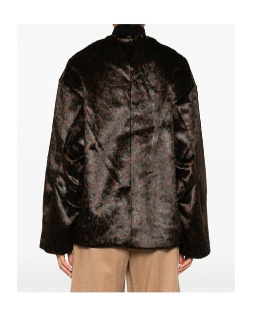 Frankie Shop Black Double-Breasted Patterned Jacket