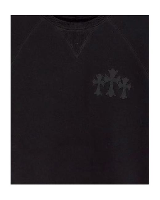 Chrome Hearts Blue Logo Patch Leather Sweatshirt for men