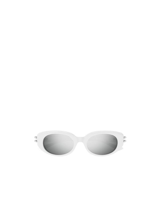 McQueen White Eyewear Oval Frame Sunglasses