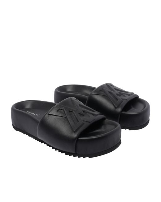 Vic Matié Black Embossed Sandals