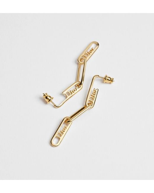 Dior Metallic Link Earrings