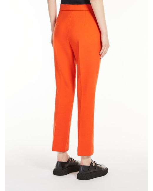 Max Mara Orange Side Zipper Wool Casual Pants