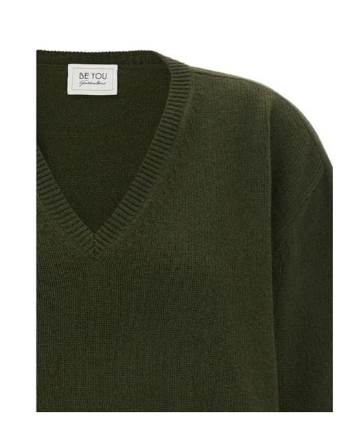 Be You Green 2030 Relaxed V-Neck Knitted Sweater