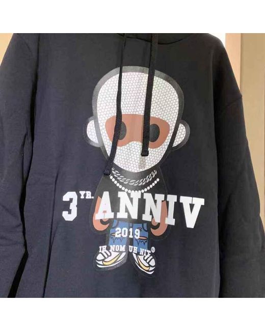 Ih Nom Uh Nit Black Signature Print Hoodie for men
