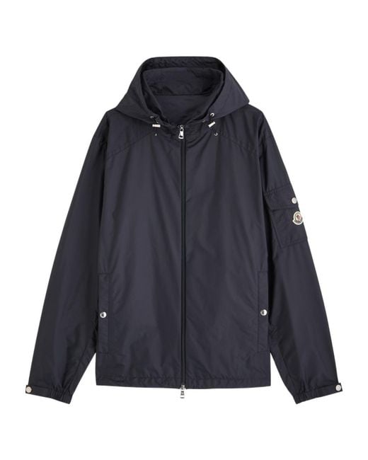 Moncler Blue Etiache Hooded Shell Jacket for men