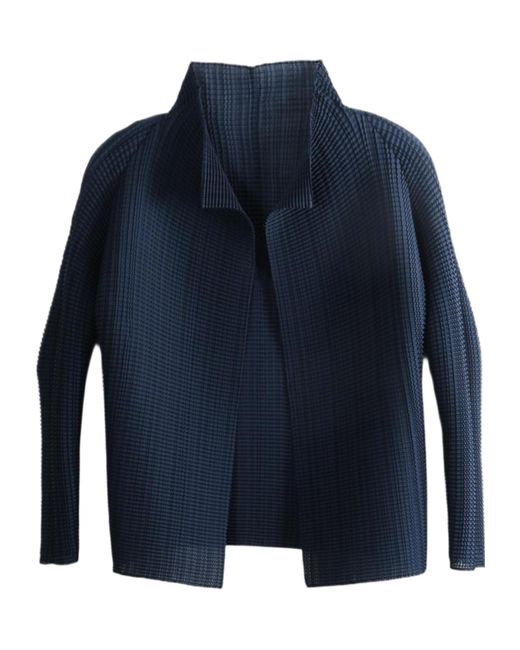 Issey Miyake Blue Long-Sleeve Cardigan