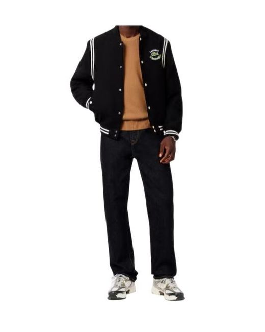Lacoste Brown Logo Patch Crewneck Jumper for men