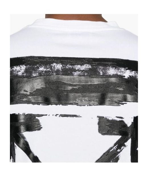 Off-White c/o Virgil Abloh White Logo Printed Crewneck T-Shirt for men