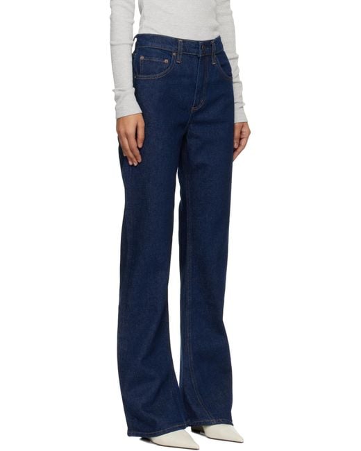 Agolde Blue Mid-Rise Bootcut Jeans