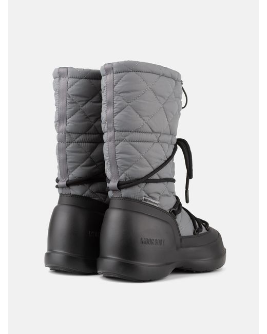 Moon Boot Gray Quilted Rain Boots for men